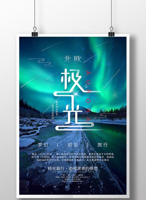 炫彩简约极光旅游海报模板免费下载 _广告设计图片设计素材_【